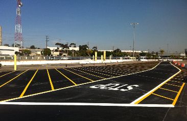 Asphalt parking lot striping