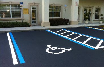 Parking lot handicap marking