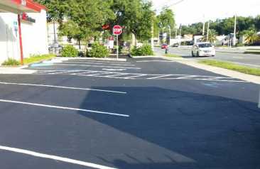 Commercial parking lot striping